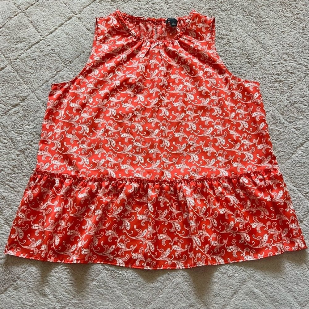 Ann Taylor Paisley Print Blouse Preppy Minimalist Cottage Old Money Size M